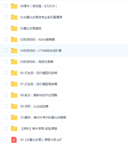 2019年最新微专业 - 抢占先机!成为AI量化交易精英【完结】