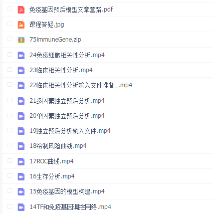 免疫基因预后模型5分文章套路视频教程