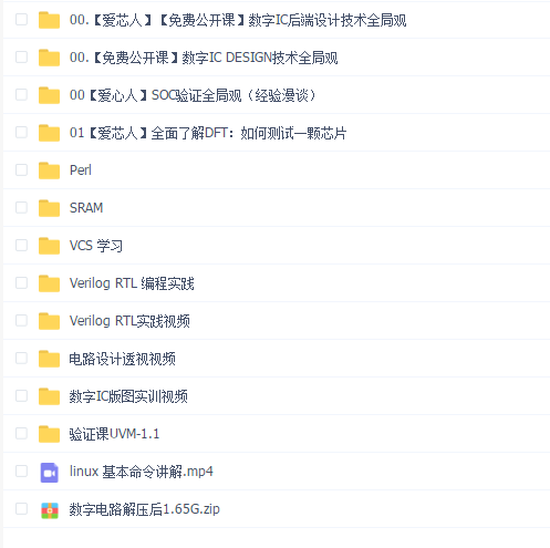 数字ic前端后端验证视频