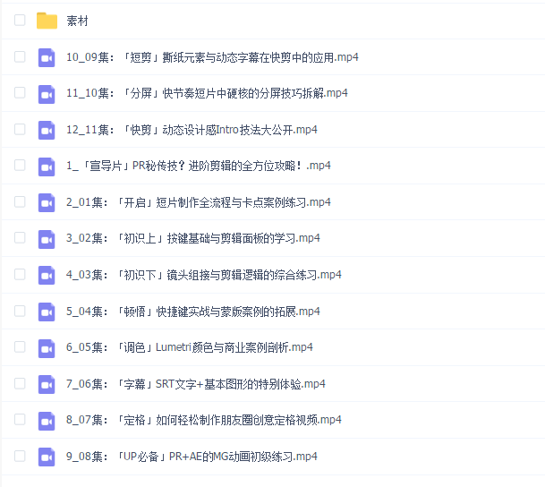 PR秘传技进阶剪辑的全方位攻略【画质不错有素材】