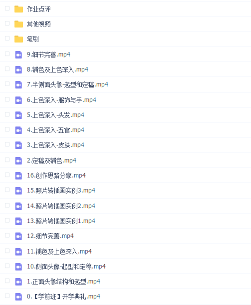 gua老师2022年ipad人物头像特训暑假班【画质不错有笔刷】