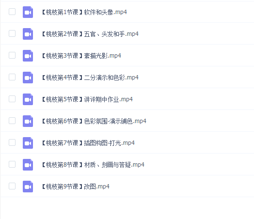 桃枝精致人像插画与厚涂色彩