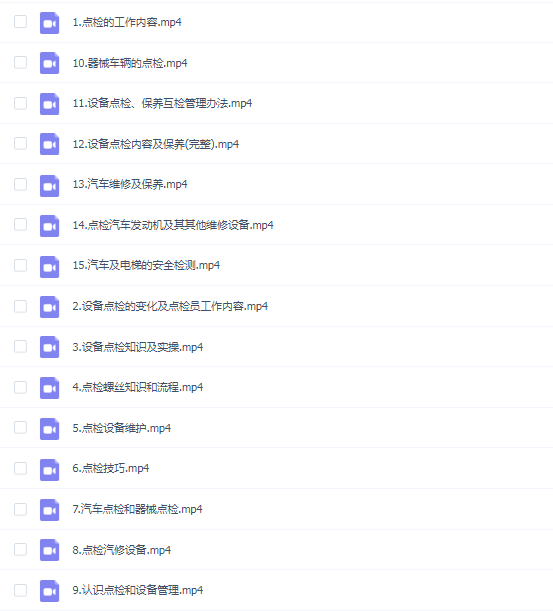 设备点检员 15课时