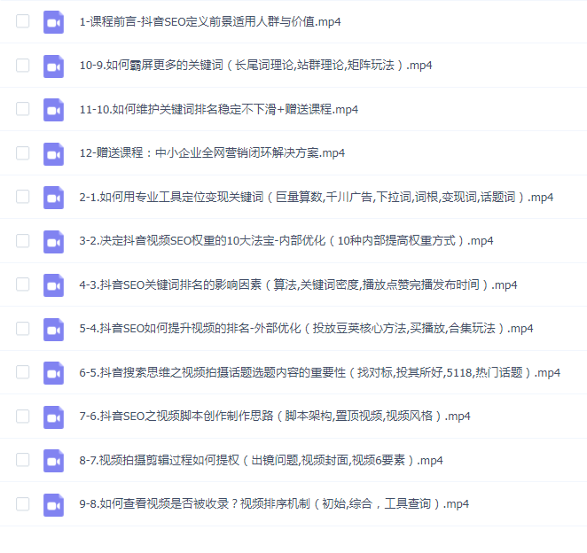 (窦异-抖音seo搜索排名优化)短视频SEO搜索排名优化实战课程+企业号商家号搭建运营实操