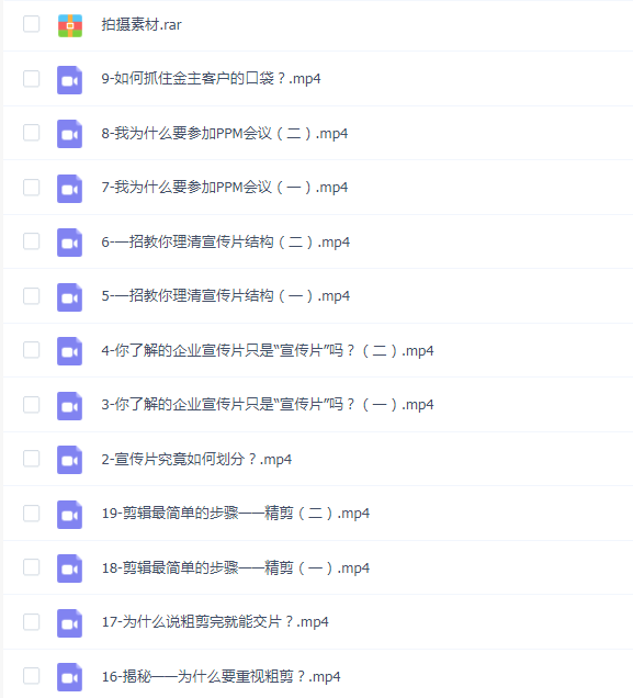 宣传片实战剪辑思维课