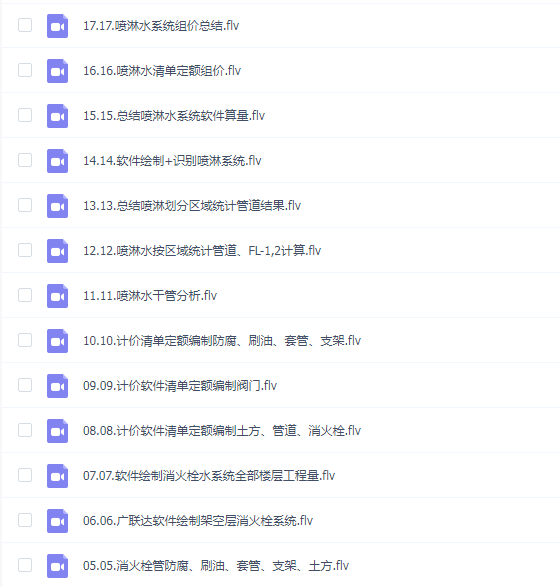 安装造价消火栓、喷淋水算量+组价