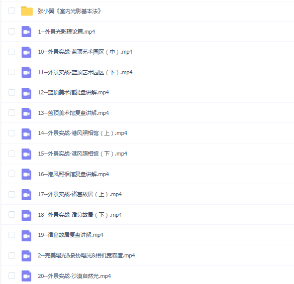 张小翼《外景光影基本法》《室内光影基本法》