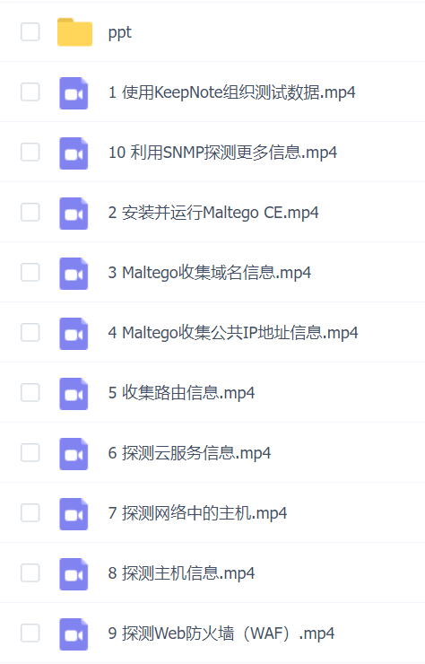 渗透测试-信息探测入门视频课程