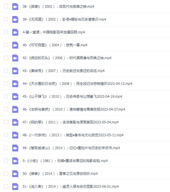 戴锦华中国电影50部