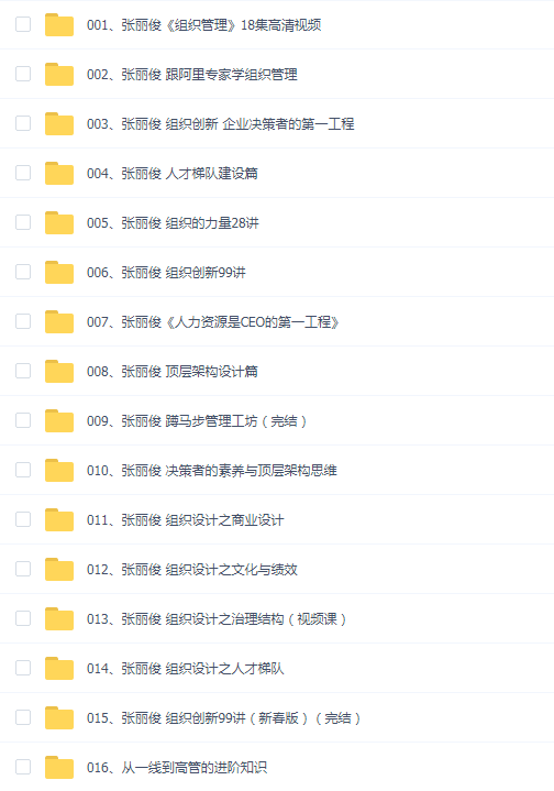 张丽俊人力资源组织管理教程合集(16套合集)