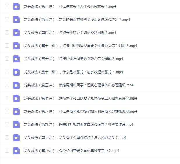 2025年最新龙头战法系列课程